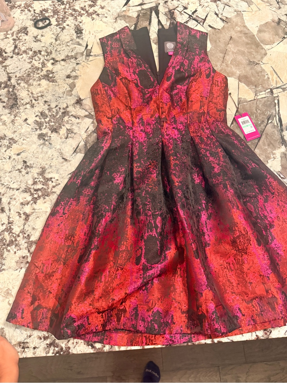 Vince Camuto Girls' Red, Pink & Black Fit-and-Flare Party Dress